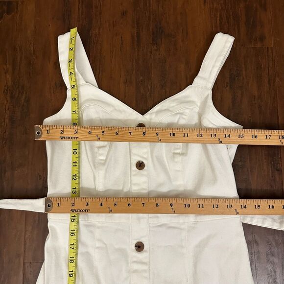 BRAVISSIMO Button Front Denim Dress Belted Knee-Length Stone Garden Party NWT - Picture 13 of 14